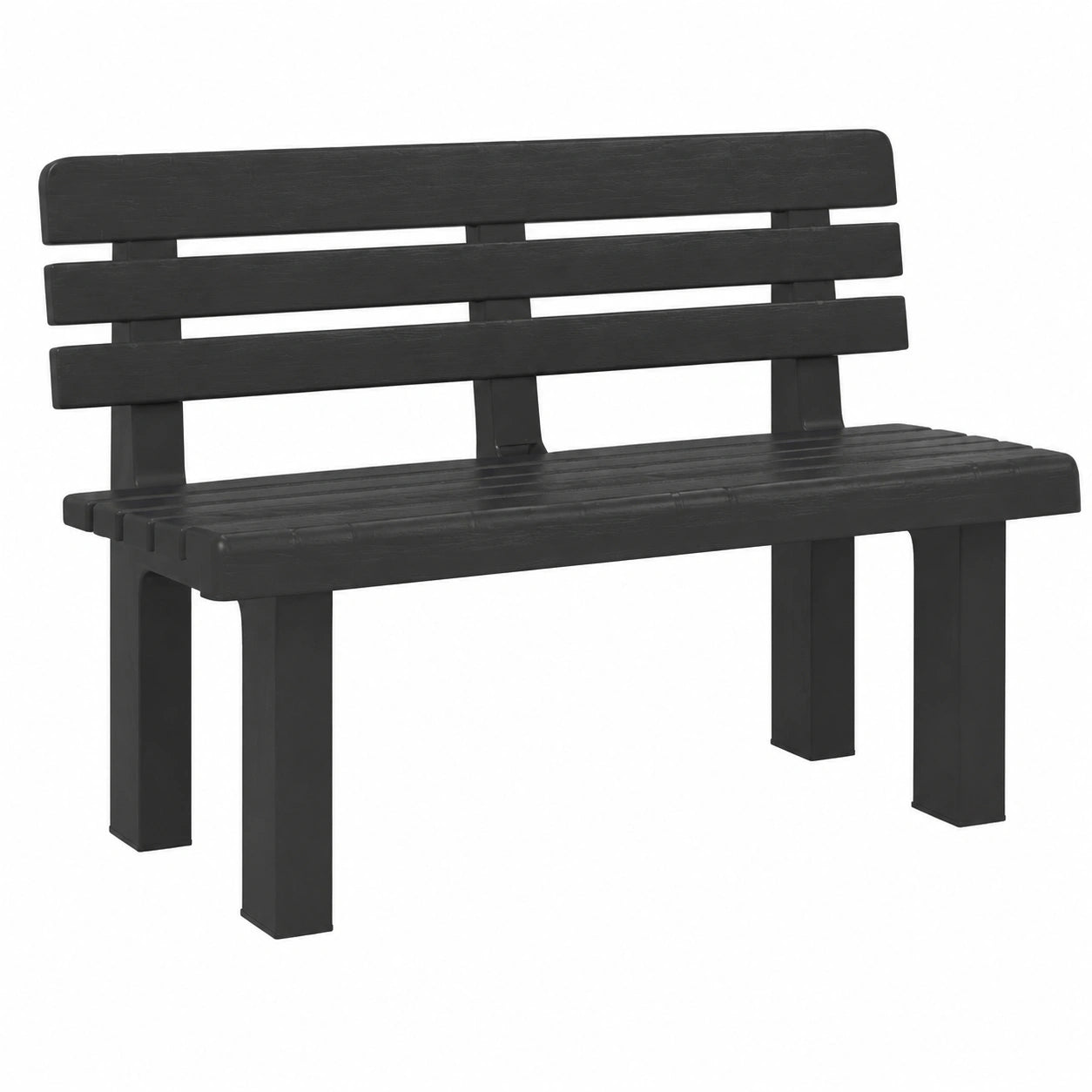 Banco de Jardín de Polipropileno Antracita 110x52x71 cm para Exterior