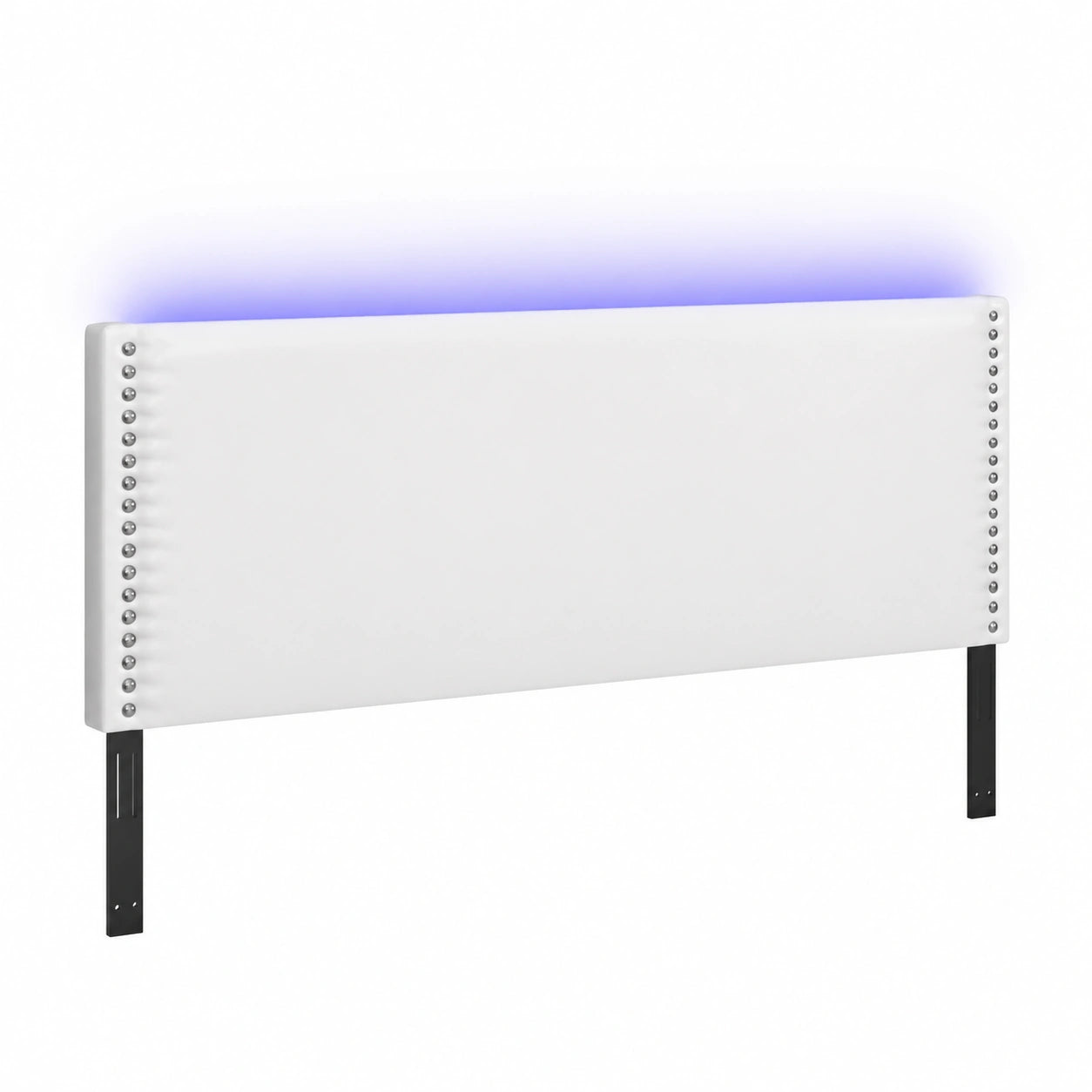Cabecero de Cama LED Moderno de Cuero Sintético Blanco 100x5x78/88 cm
