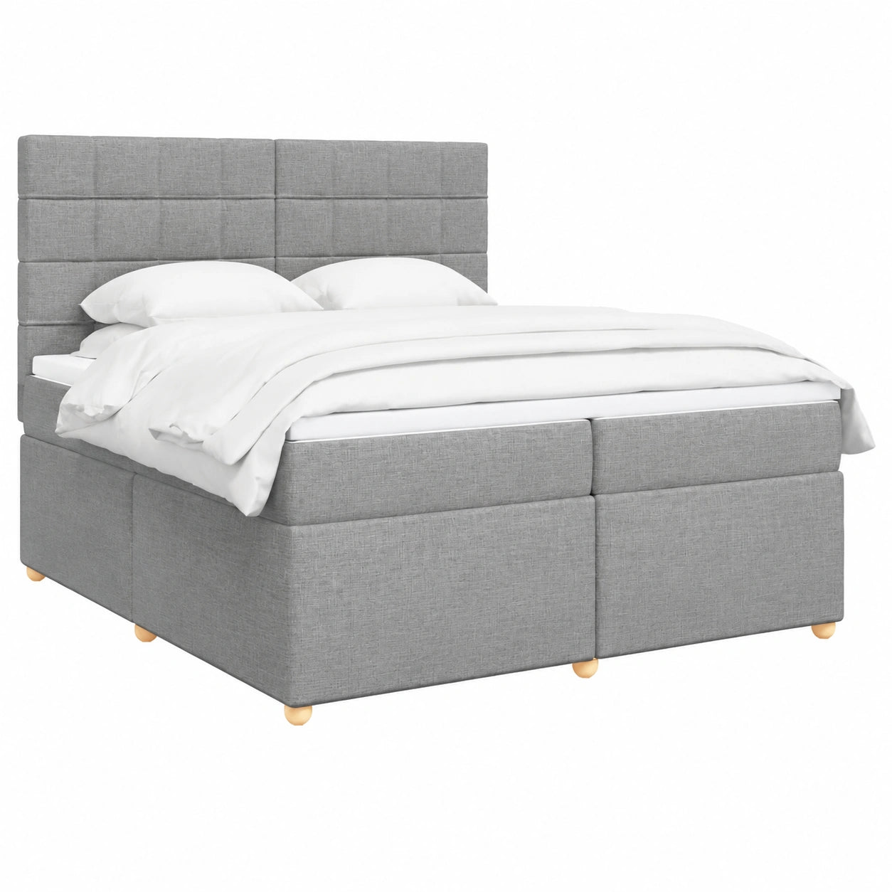 Estructura de Cama Moderno con Colchón Gris Claro 200x200 cm