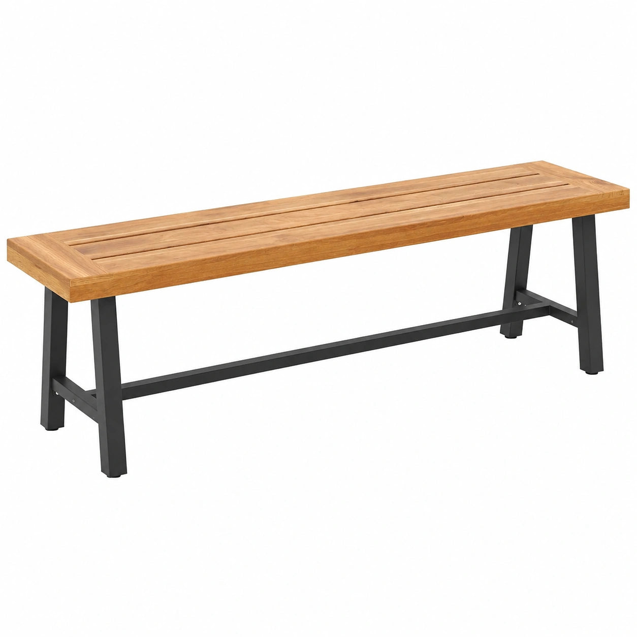 Banco de Jardín de Madera de Acacia para Exteriores, Capacidad 360 kg, 3 Plazas, Ideal para Parque, Patio y Balcón