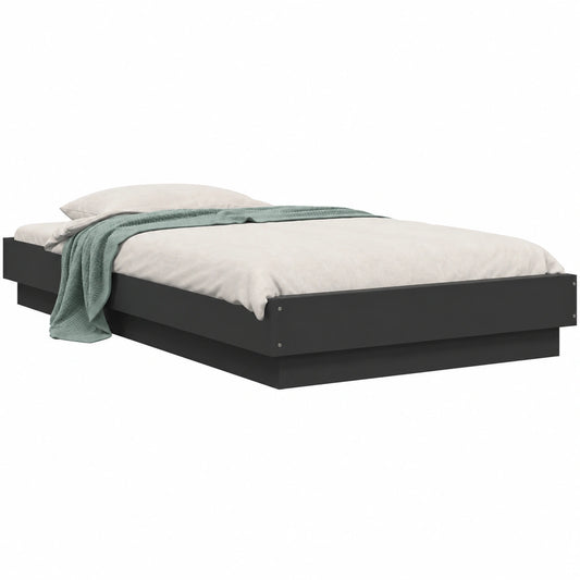 Estructura de Cama Negra 100x200 cm de Madera, Diseño Moderno para Dormitorio