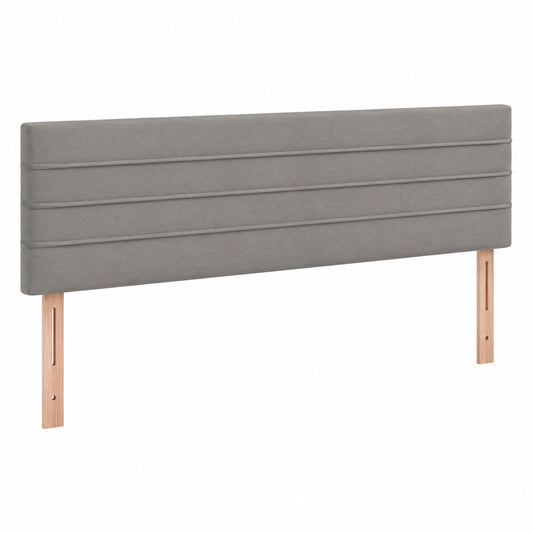 Cabecero Tapizado con Luces LED de Terciopelo Gris Claro para Cama Doble 180x5x78/88 cm