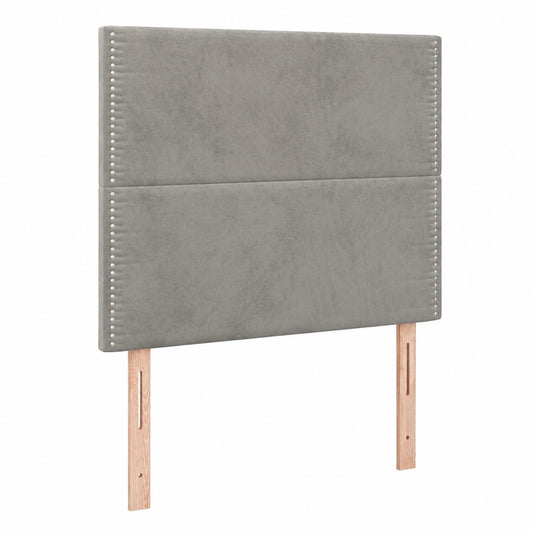 Cabecero de Terciopelo Gris Claro Ajustable 100x5x118/128 cm