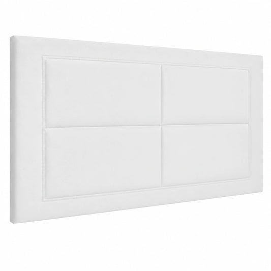 Cabecero de Cama Zoe Tapizado en Polipiel Blanca 110x55 cm para Cama de 105 cm