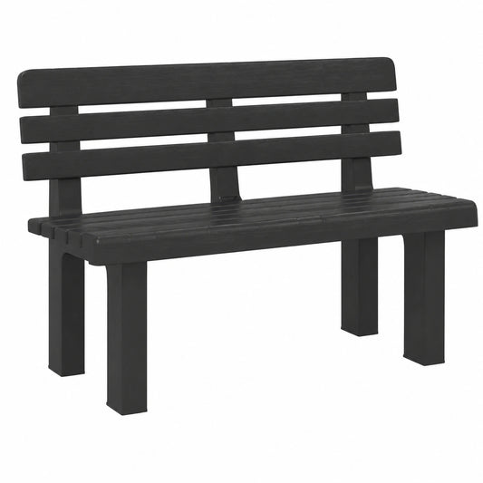Banco de Jardín de Polipropileno Antracita 110x52x71 cm para Exterior