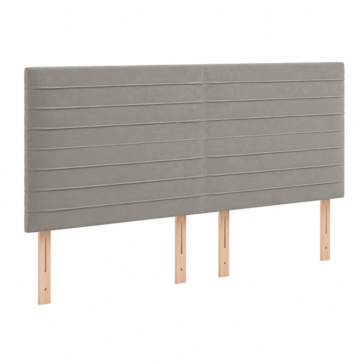 Cabecero de Cama Tapizado Terciopelo Gris Claro 200x5x118/128 cm