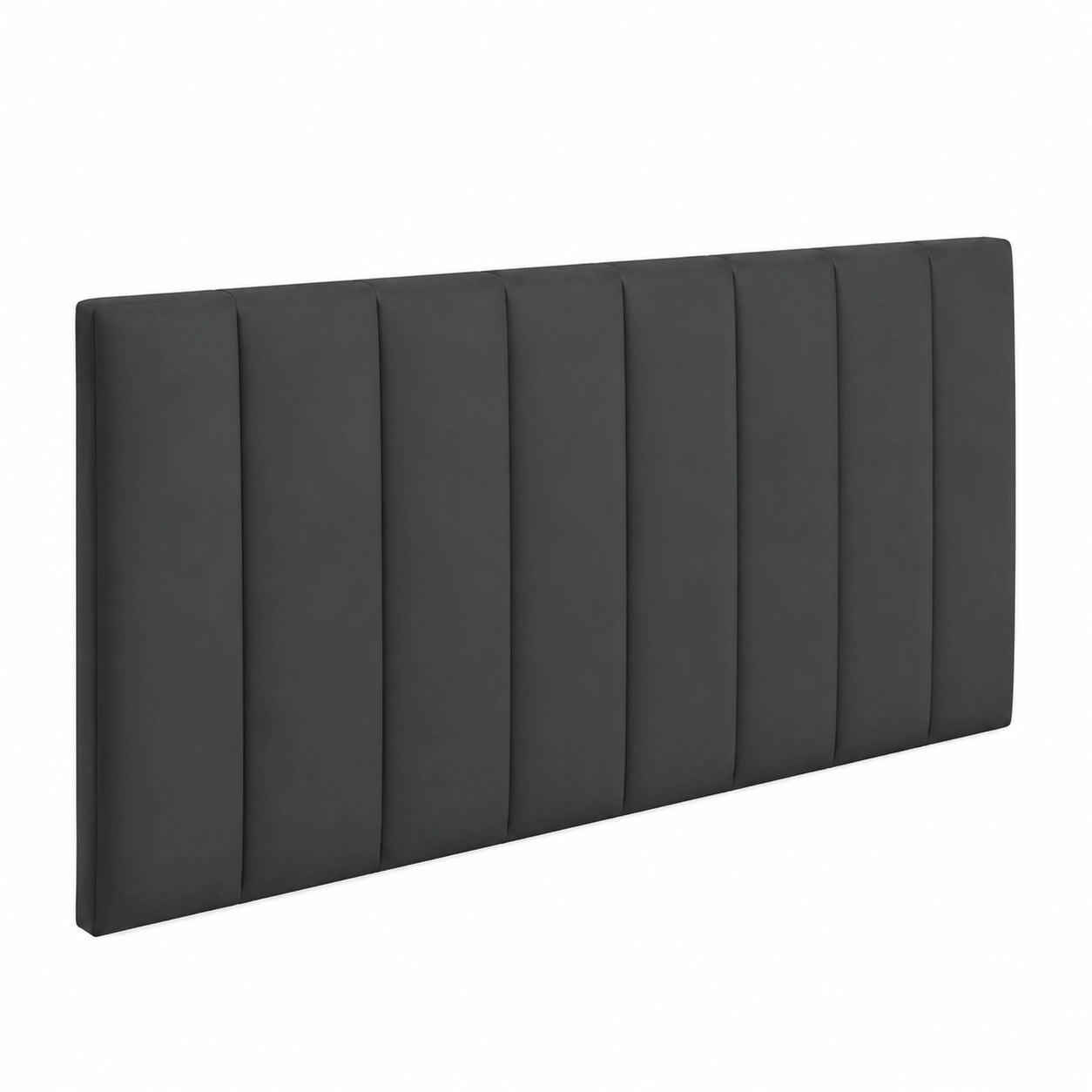 Cabecero Tapizado Antimanchas Gris Antracita con Franjas, 136x70 cm