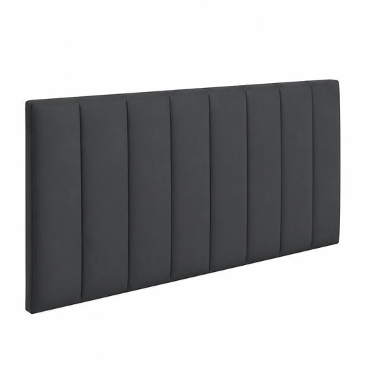 Cabecero Tapizado Antimanchas Gris Antracita con Franjas, 136x70 cm