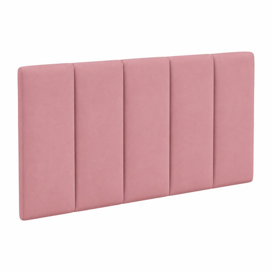Cabecero Acolchado Hanko de Terciopelo Rosa 90 cm para Dormitorio