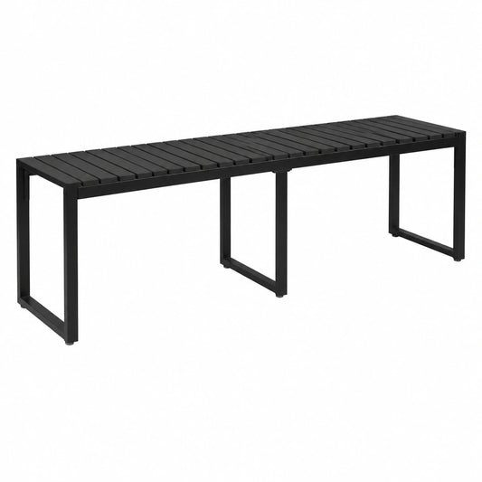 Banco de Jardín Exterior Negro de 180 cm, Impermeable y Duradero