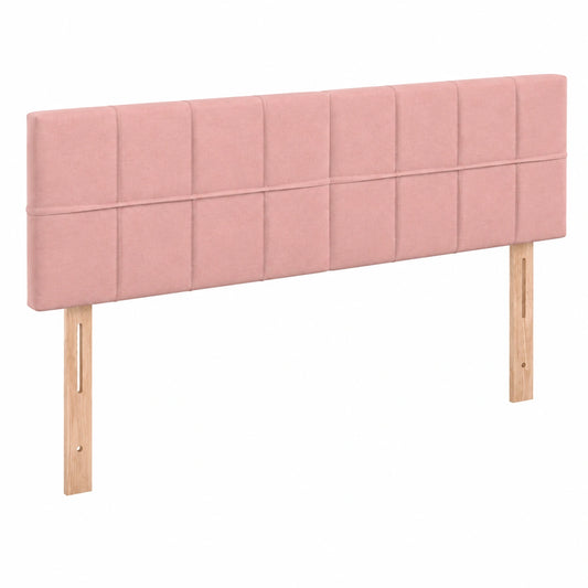 Cabecero Tapizado con LED para Cama de Matrimonio de Terciopelo Rosa, 144x5x78/88 cm