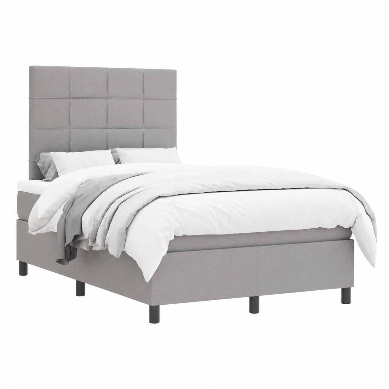 Cama Homgoday de Muelles con Colchón Gris Claro 120x200 cm para Dormitorio Moderno