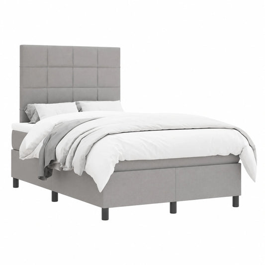 Cama Homgoday de Muelles con Colchón Gris Claro 120x200 cm para Dormitorio Moderno