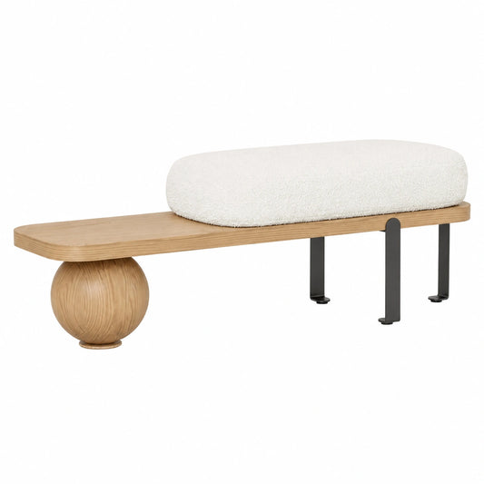 Banco de almacenamiento de madera con diseño moderno y patas de metal, ideal para pasillo, dormitorio o salón, 120x35x42 cm, acabado natural