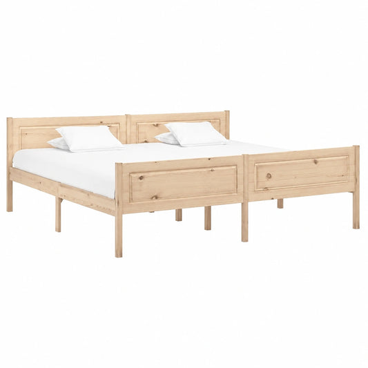 Cama de Madera de Pino 200x200 cm para Dormitorio, Diseño Moderno