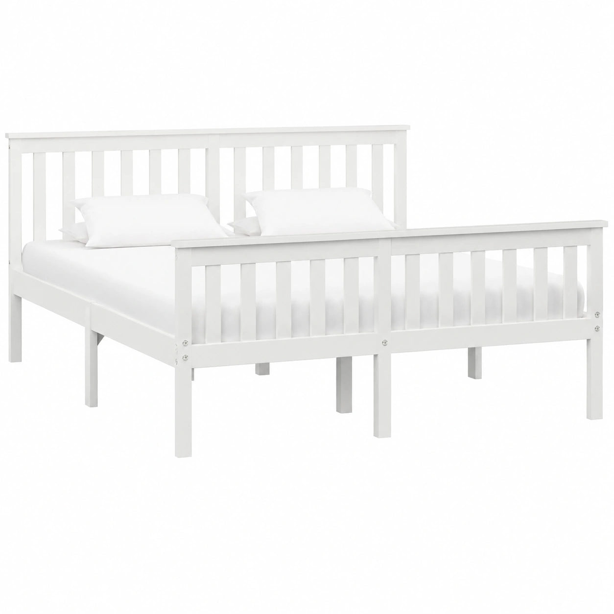 Cama de Madera de Pino Blanco 180x200 cm para Dormitorio Moderno