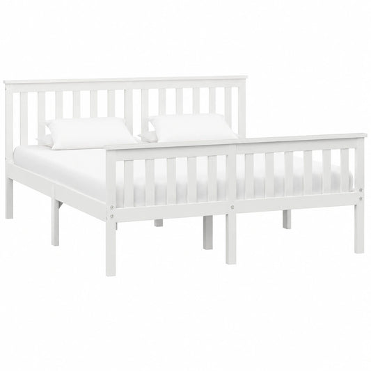 Cama de Madera de Pino Blanco 180x200 cm para Dormitorio Moderno
