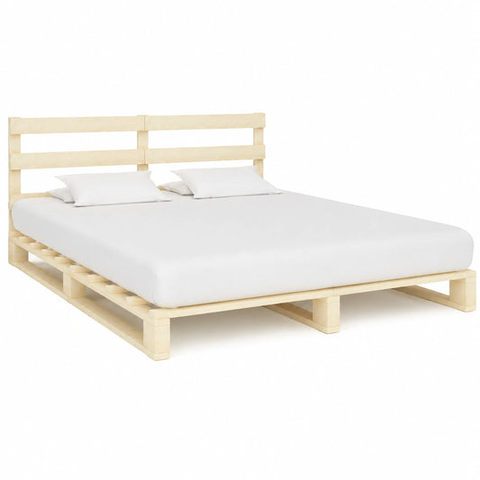 Somier de Madera Maciza de Pino 200x200 cm con Lamas para Cama Doble
