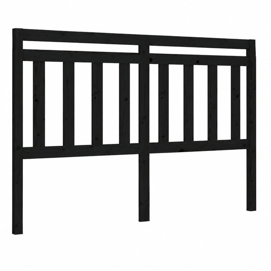 Cabecero Negro de Madera de Pino para Dormitorio 166x4x100 cm