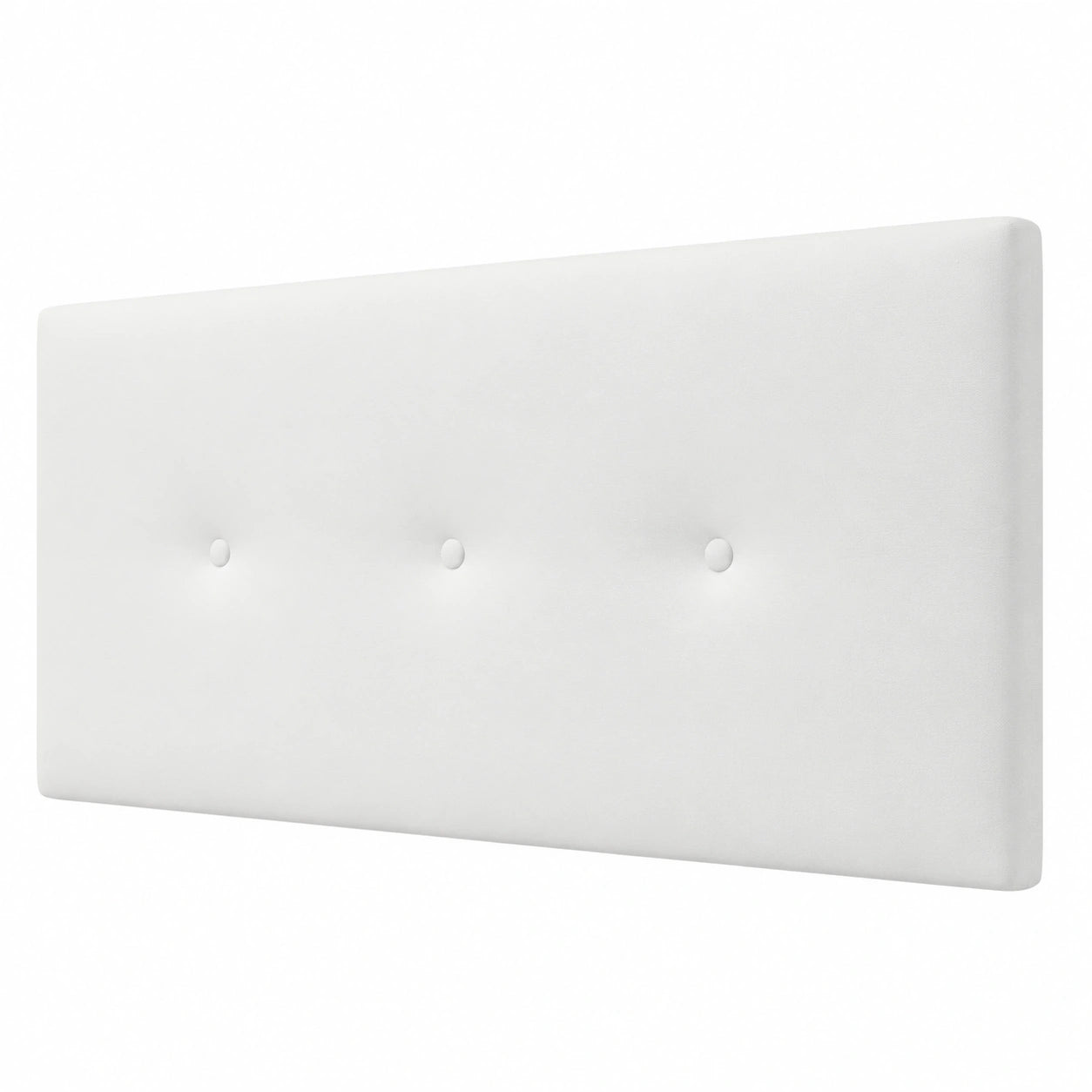 Cabecero Tapizado Moderno 140 cm en Blanco con Botones, Ideal para Camas 135/140 cm