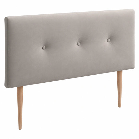 Cabecero de Terciopelo Beige con Botones, 160 cm, Estilo Moderno y Elegante