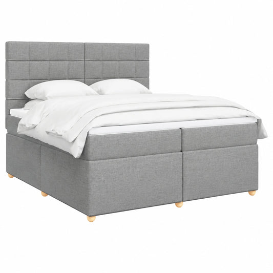Estructura de Cama Moderno con Colchón Gris Claro 200x200 cm