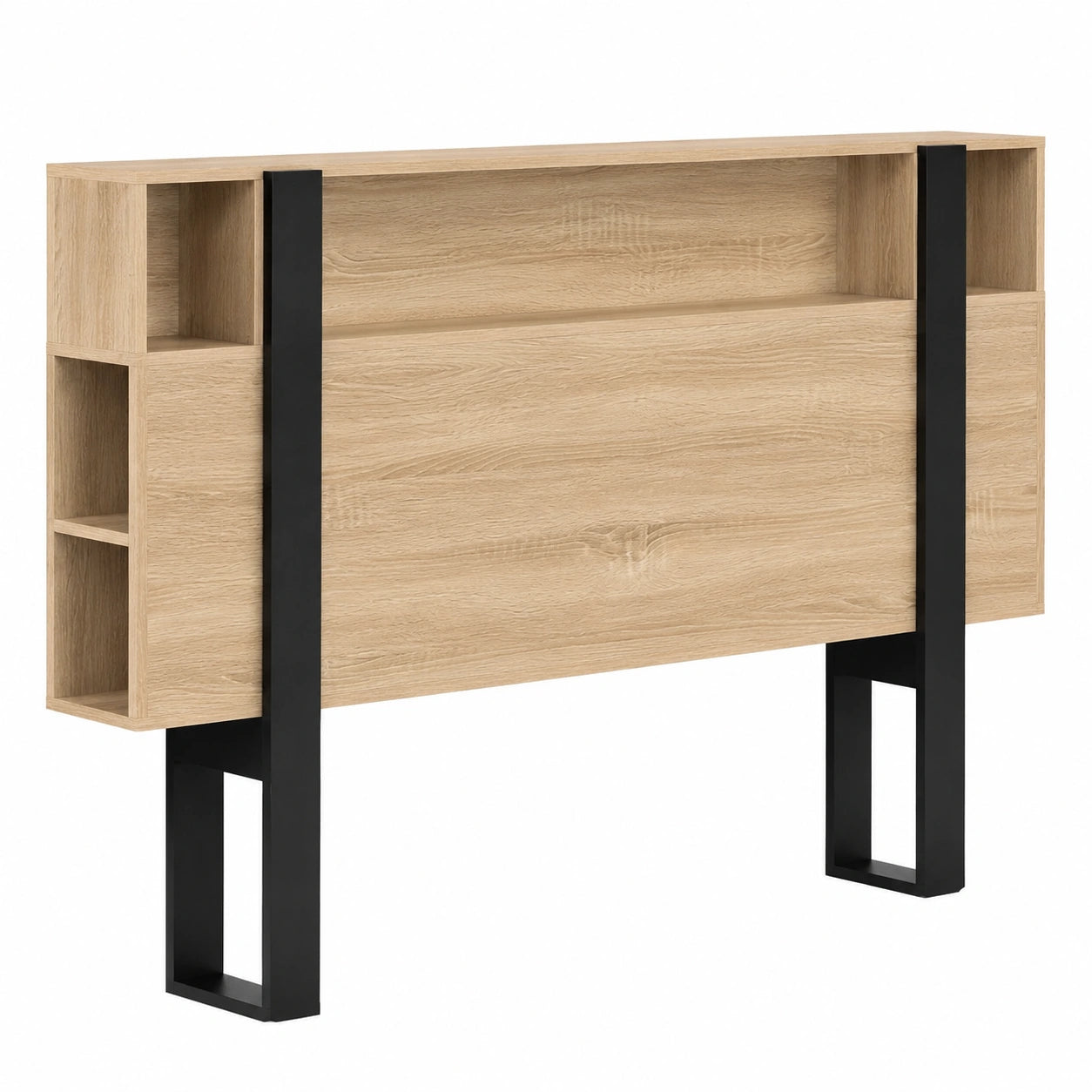 Cabecero de Cama Phoenix 160 cm con Almacenamiento, Madera y Negro de IDMarket