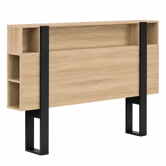 Cabecero de Cama Phoenix 160 cm con Almacenamiento, Madera y Negro de IDMarket