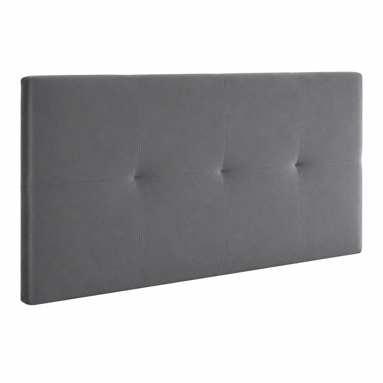 Cabecero Tapizado Jansen para Cama Individual, Tela Gris Oscuro, Acolchado 4 cm, Fabricado en España