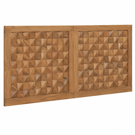 Cabecero de Madera de Teca Maciza 120 cm, Estilo Rústico Natural